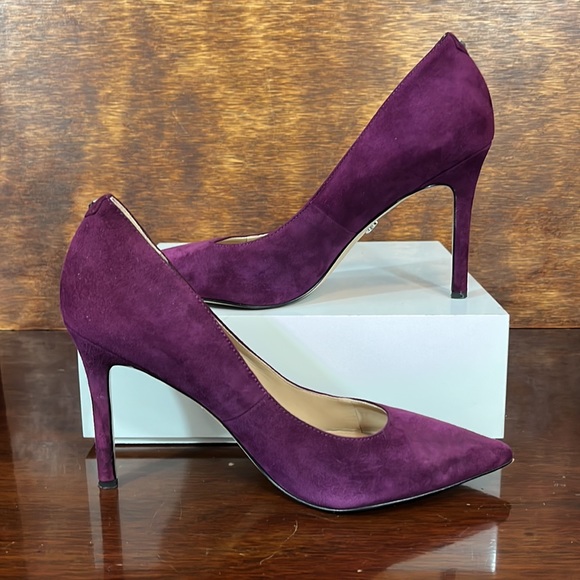 Gorgeous Sam Edelman Plum Suede High Heels Sz 7 - Picture 8 of 11